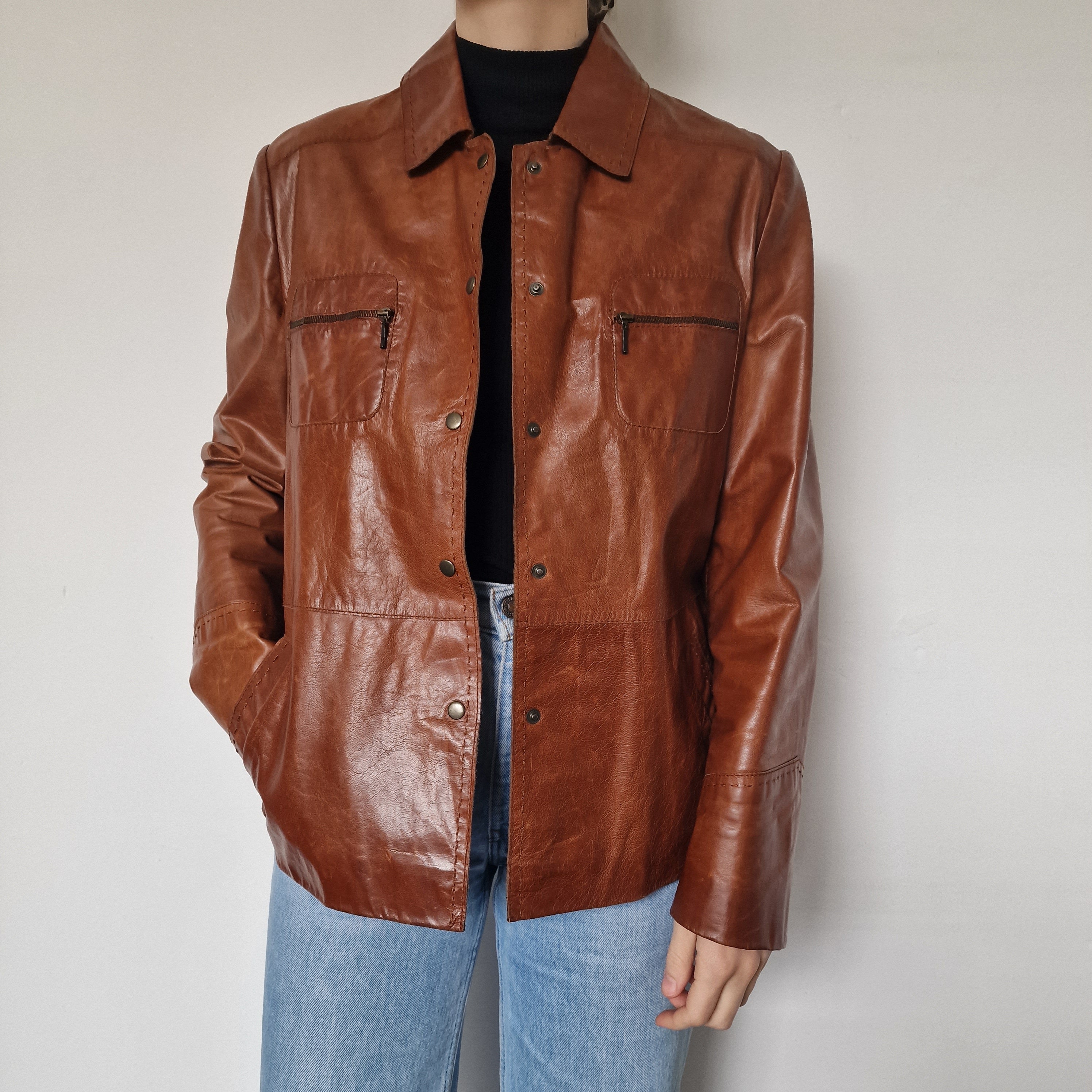 Vera Pelle Conbipel ベラペレ　コンビペル　レザージャケット Vera Pelle Conbipel Tan Leather Jacket - UK 10-12 – VOUT